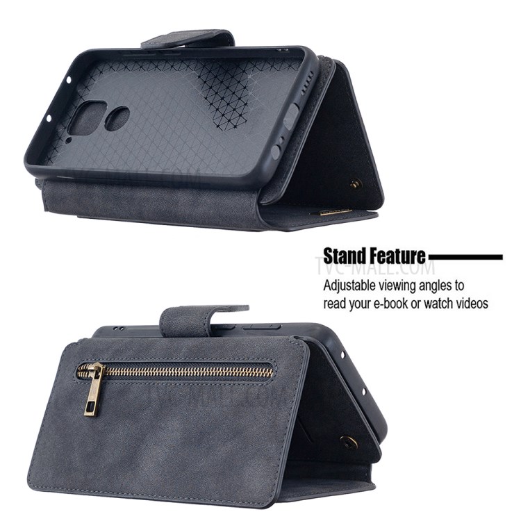 Detachable 2 in 1 Matte Leather Wallet Stand Cell Phone Cover Case for iPhone 6 Plus - Black-10