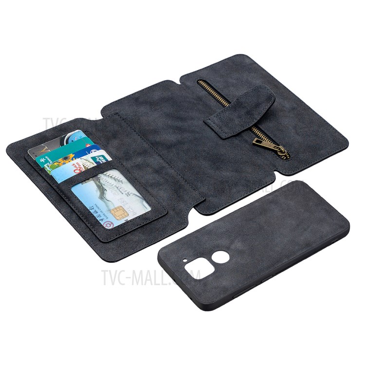 Detachable 2 in 1 Matte Leather Wallet Stand Cell Phone Cover Case for iPhone 6 Plus - Black-11