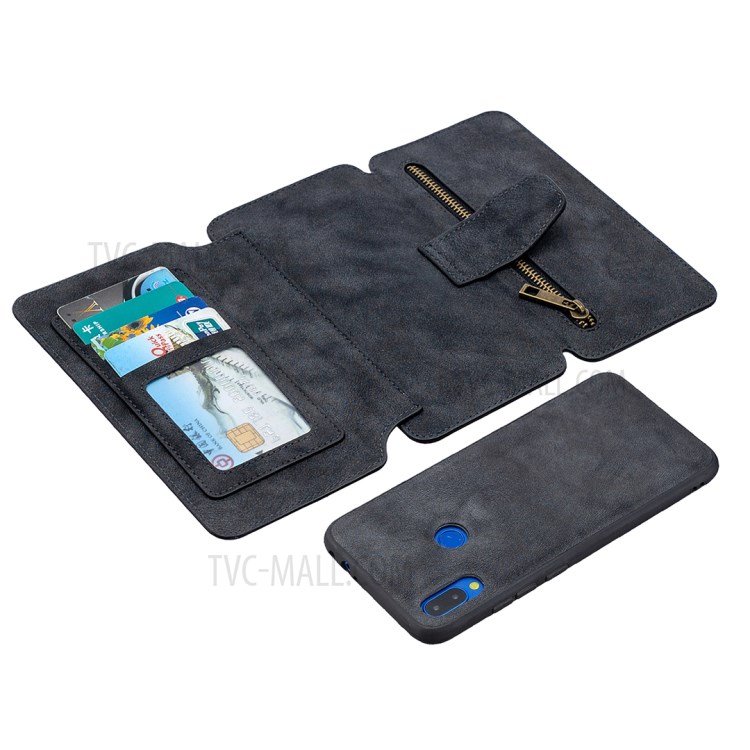 Detachable 2 in 1 Matte TPU + PU Leather Phone Cover Case for Xiaomi Redmi Note 7 - Black-11