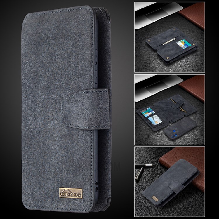Detachable 2 in 1 Matte TPU + PU Leather Phone Cover Case for Xiaomi Redmi Note 7 - Black-6