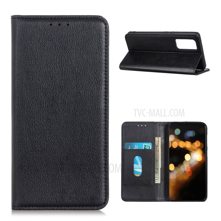 TPU + Split Litchi Texture Leather Phone Protective Shell for Xiaomi Mi 10T 5G/Mi 10T Pro 5G - Black-1