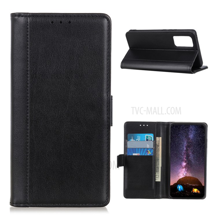 Smooth-Surface PU Leather Phone Protective Shell with Wallet and Stand for Xiaomi Mi 10T 5G/Mi 10T Pro 5G - Black-1