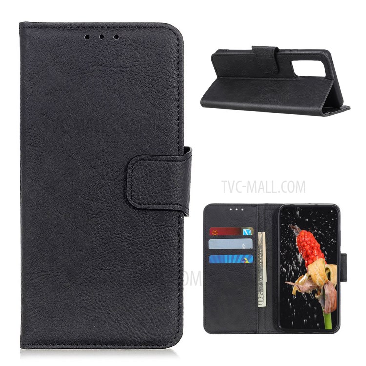 Litchi Texture TPU + PU Leather Wallet Phone Cover Case for Xiaomi Mi 10T 5G/Mi 10T Pro 5G - Black-1