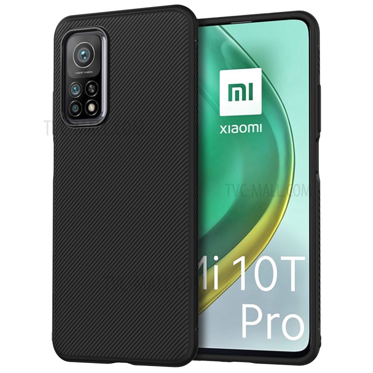 Jazz Series Twill Texture Soft TPU Back Casing for Xiaomi Mi 10T 5G / Mi 10T Pro 5G - Black-1