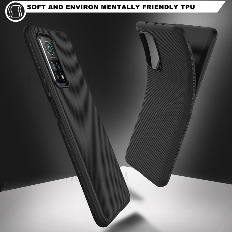 Jazz Series Twill Texture Soft TPU Back Casing for Xiaomi Mi 10T 5G / Mi 10T Pro 5G - Black-3
