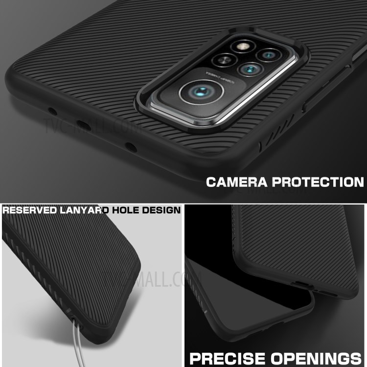 Jazz Series Twill Texture Soft TPU Back Casing for Xiaomi Mi 10T 5G / Mi 10T Pro 5G - Black-4