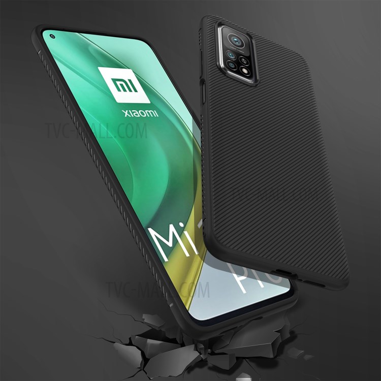 Jazz Series Twill Texture Soft TPU Back Casing for Xiaomi Mi 10T 5G / Mi 10T Pro 5G - Black-6