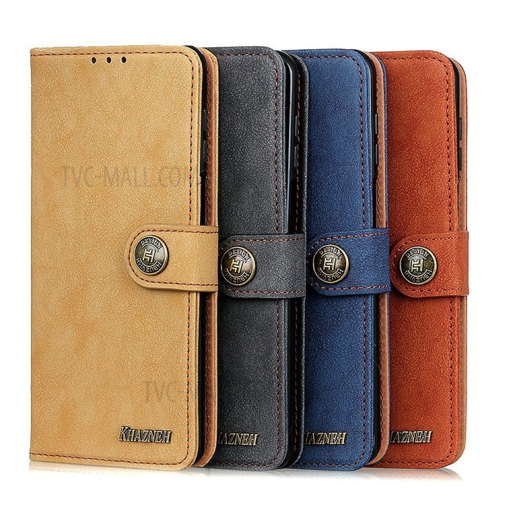 KHAZNEH Wallet Stand Retro Split Leather Case for Xiaomi Mi 10T Lite 5G - Black-10