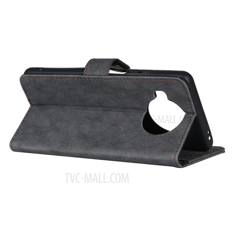 KHAZNEH Wallet Stand Retro Split Leather Case for Xiaomi Mi 10T Lite 5G - Black-4