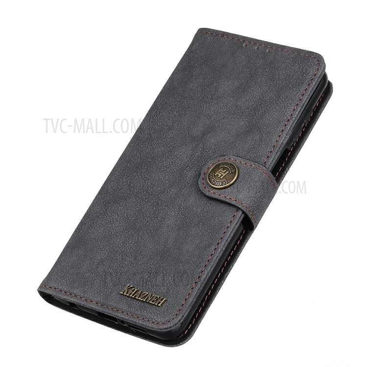 KHAZNEH Wallet Stand Retro Split Leather Case for Xiaomi Mi 10T Lite 5G - Black-5