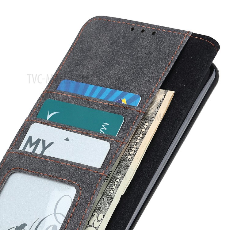 KHAZNEH Wallet Stand Retro Split Leather Case for Xiaomi Mi 10T Lite 5G - Black-8