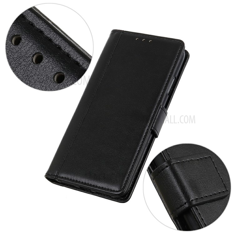 Smooth-surface Leather Protector Stand Wallet Case for Xiaomi Mi 10T Lite 5G - Black-6