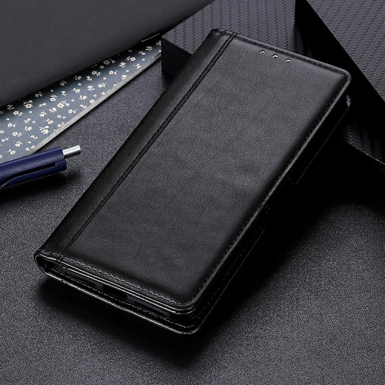Smooth-surface Leather Protector Stand Wallet Case for Xiaomi Mi 10T Lite 5G - Black-8