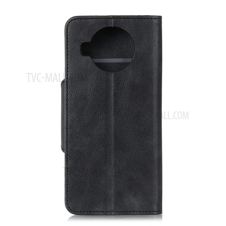Brass Magnetic Clasp Wallet Flip Leather Phone Case for Xiaomi Mi 10T Lite 5G - Black-3