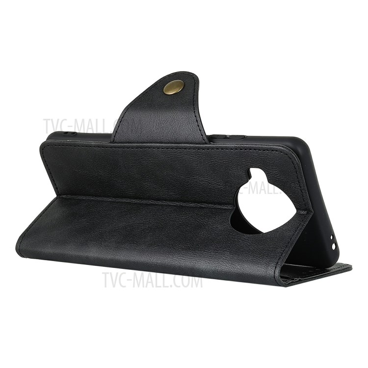 Brass Magnetic Clasp Wallet Flip Leather Phone Case for Xiaomi Mi 10T Lite 5G - Black-4