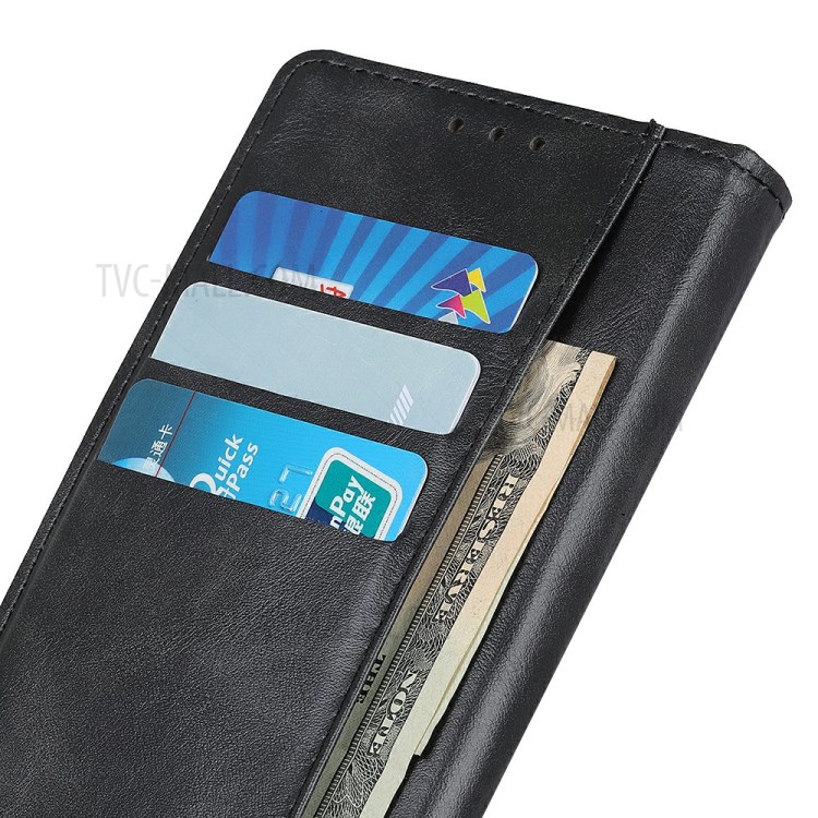Brass Magnetic Clasp Wallet Flip Leather Phone Case for Xiaomi Mi 10T Lite 5G - Black-8