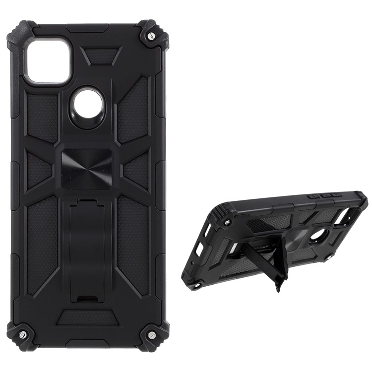PC + TPU + Metal Phone Shockproof Protective Shell for Xiaomi Redmi 9C - Black-1