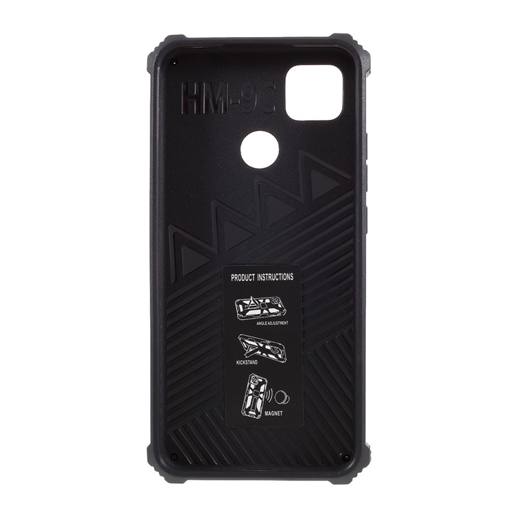 PC + TPU + Metal Phone Shockproof Protective Shell for Xiaomi Redmi 9C - Black-3