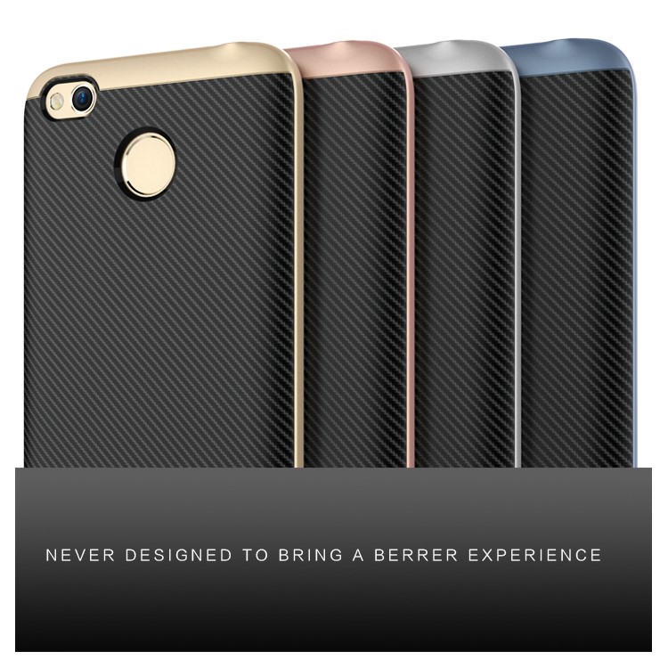 Carbon Fiber PC TPU Combo Mobile Phone Case for Xiaomi Redmi 4X - Silver-3