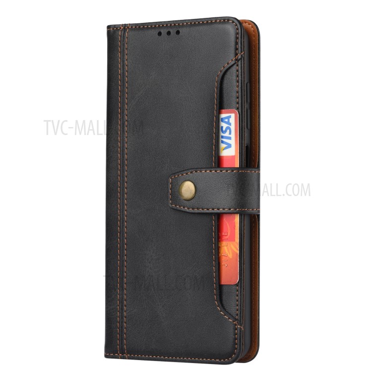 Magnetic Leather Cover Wallet Stand Phone Shell with Wallet for Xiaomi Poco X3/X3 NFC - Black-3
