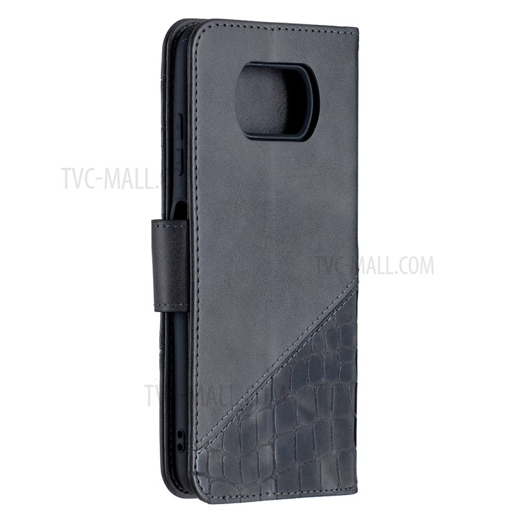 BF04 Splicing Crocodile Texture Wallet Stand Leather Case for Xiaomi Poco X3 / Poco X3 NFC - Black-3