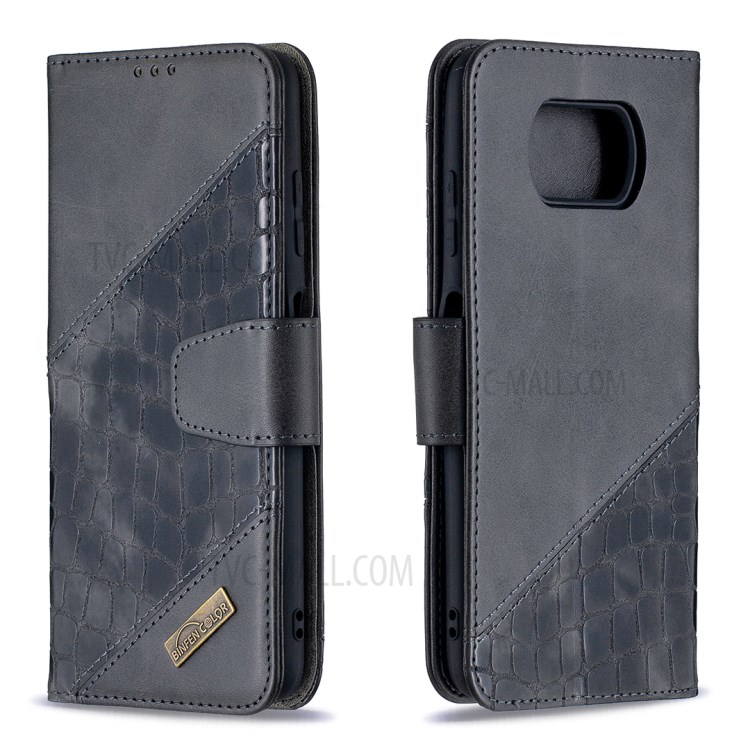 BF04 Splicing Crocodile Texture Wallet Stand Leather Case for Xiaomi Poco X3 / Poco X3 NFC - Black-4