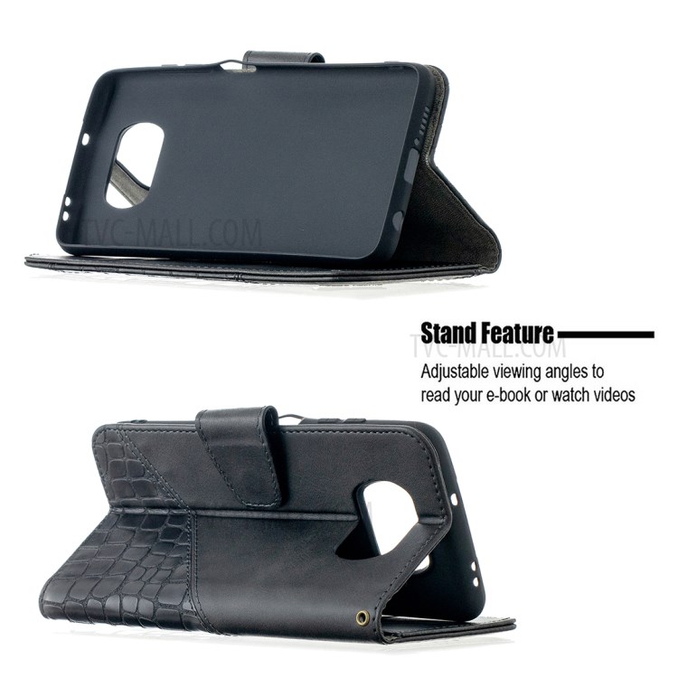 BF04 Splicing Crocodile Texture Wallet Stand Leather Case for Xiaomi Poco X3 / Poco X3 NFC - Black-5