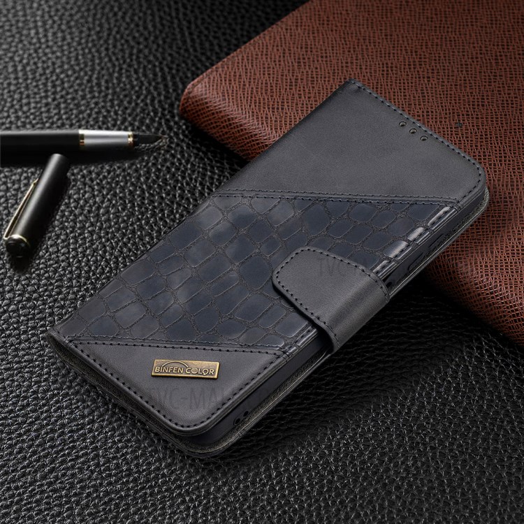 BF04 Splicing Crocodile Texture Wallet Stand Leather Case for Xiaomi Poco X3 / Poco X3 NFC - Black-7