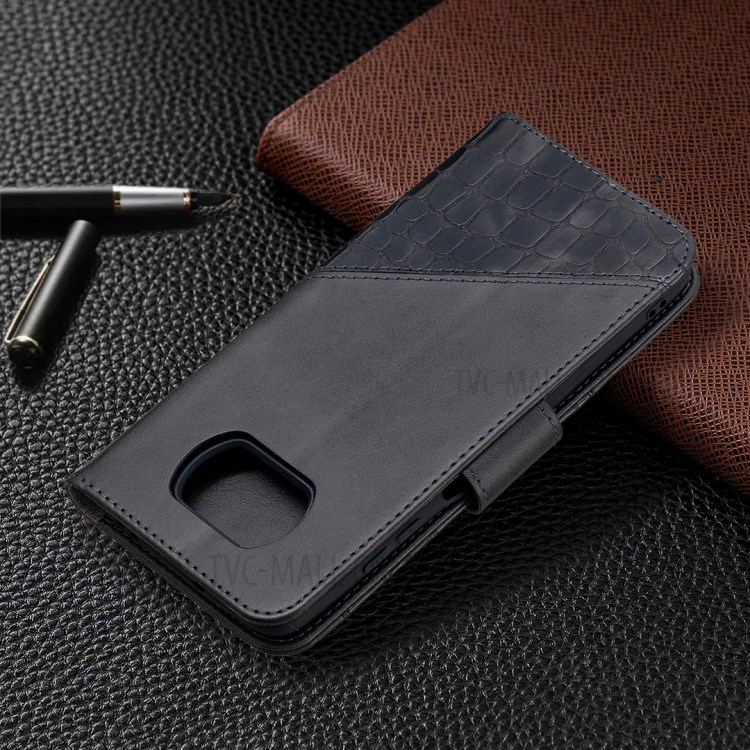 BF04 Splicing Crocodile Texture Wallet Stand Leather Case for Xiaomi Poco X3 / Poco X3 NFC - Black-8