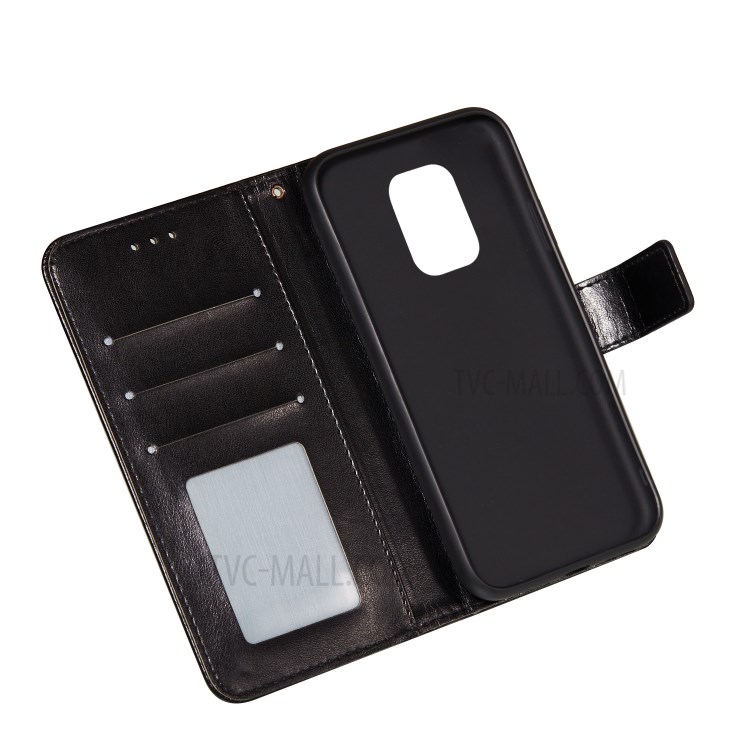 Leather Wallet Flip Phone Case with Flowers Butterfly Imprinting for Xiaomi Redmi Note 9S/9 Pro/9 Pro Max - Black-8