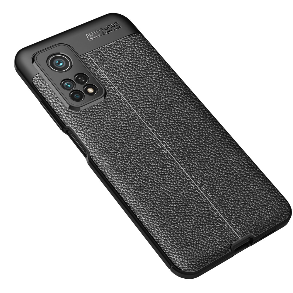 Coperchio Cellulare TPU TPU di Litchi Texture Per Xiaomi Mi 10T Pro 5G / Mi 10T 5G / Redmi K30S - Nero