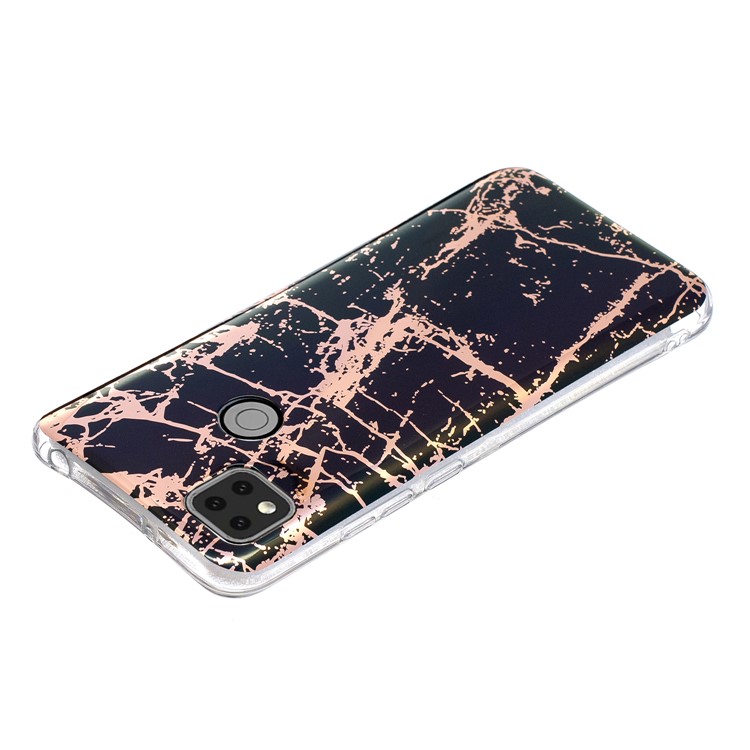 Marble Pattern Electroplating IMD TPU for Xiaomi Redmi 9C Phone Protective Case - Black-3