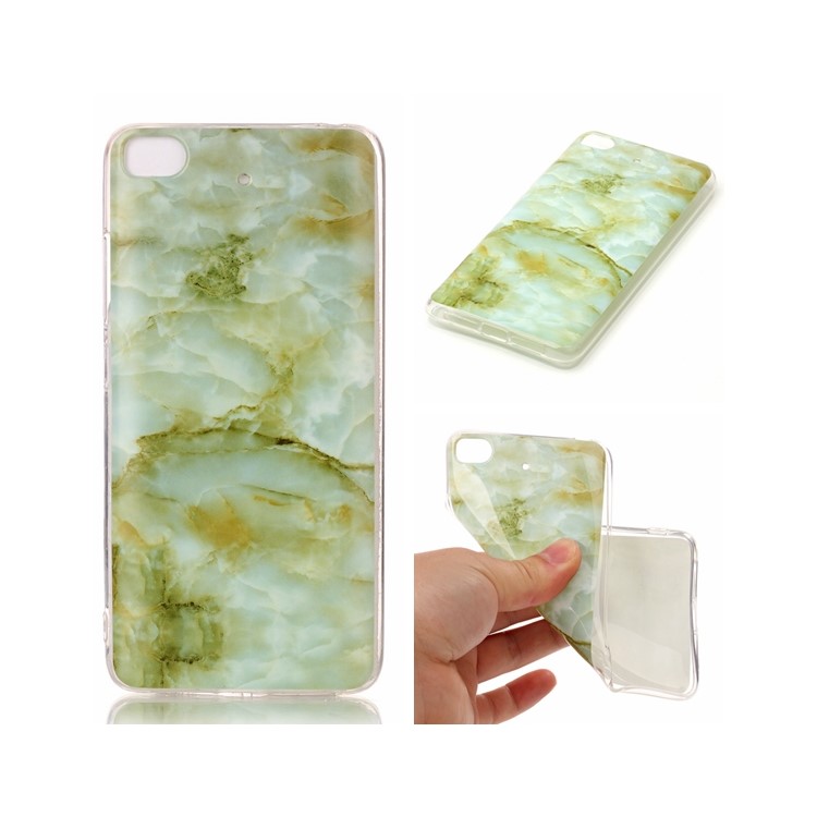 Marble Pattern IMD TPU Cellphone Case for Xiaomi Mi 5s - Light Green-1