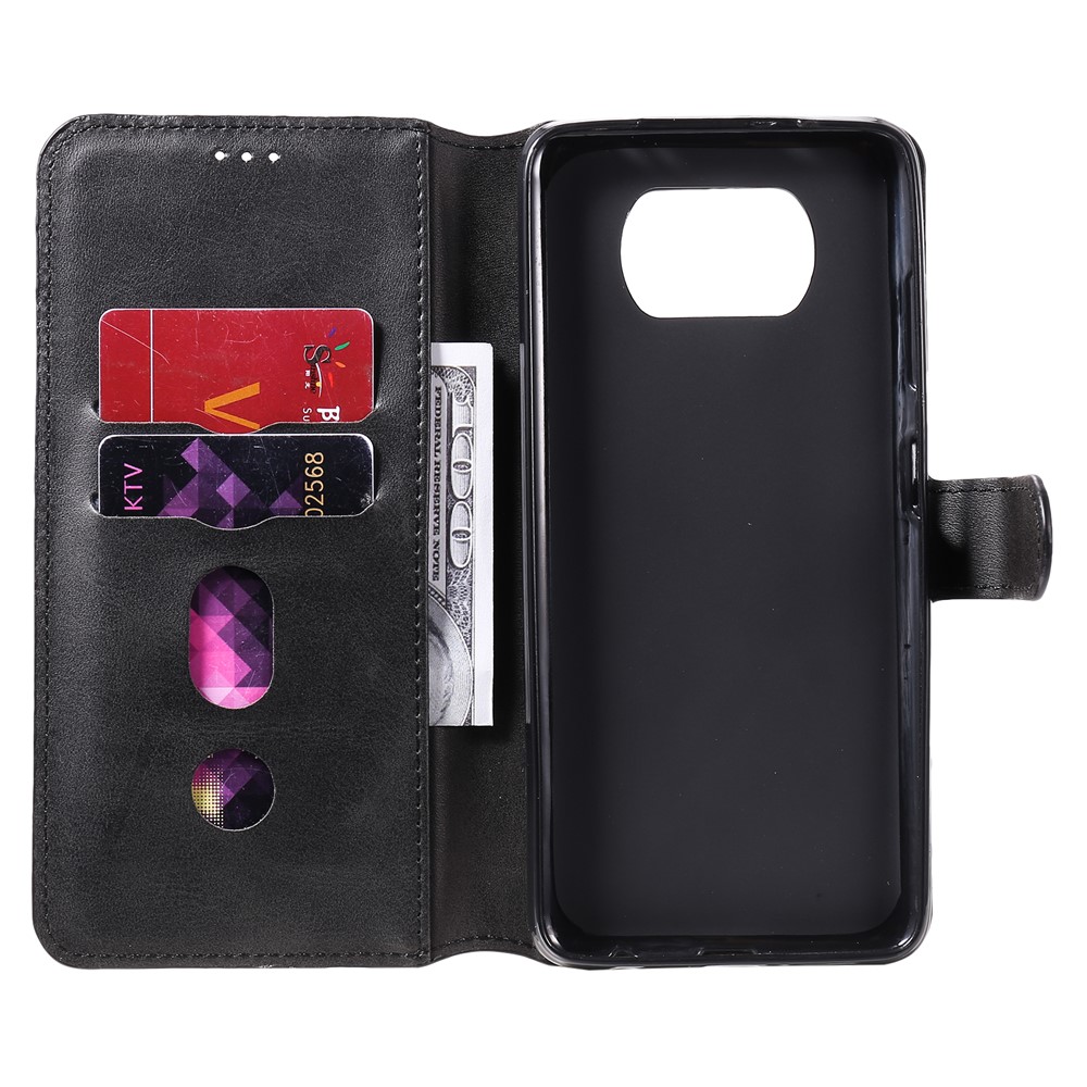 New Arrival Classic Flip Leather Wallet Stand Phone Case for Xiaomi Poco X3/Poco X3 NFC - Black-4