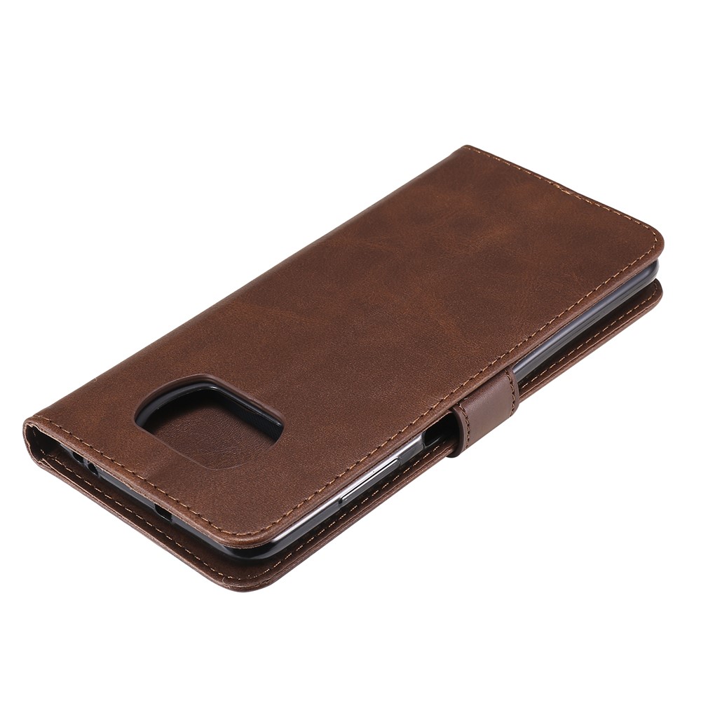 Case de Billetera de Cuero de Bolsillo Con Cremallera Para Xiaomi Poco X3 / Poco X3 NFC - Marrón