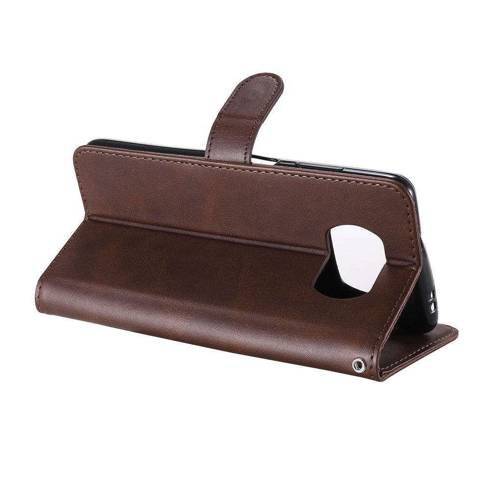 Zipper Pocket Leather Wallet Stand Case for Xiaomi Poco X3 / Poco X3 NFC - Brown-7