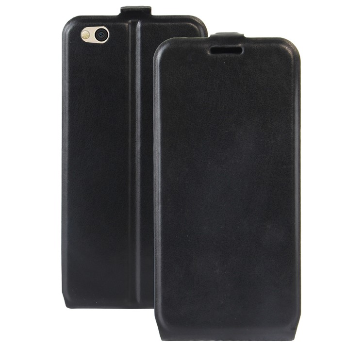 For Xiaomi Mi 5c Crazy Horse PU Leather Vertical Flip Case with Card/Photo Slot - Black-1