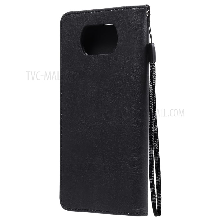 TPU + PU Leather Wallet Stand Case + Handy Strap for Xiaomi Poco X3/Poco X3 NFC - Black-3