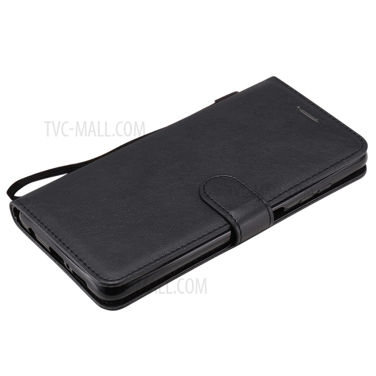 TPU + PU Leather Wallet Stand Case + Handy Strap for Xiaomi Poco X3/Poco X3 NFC - Black-5