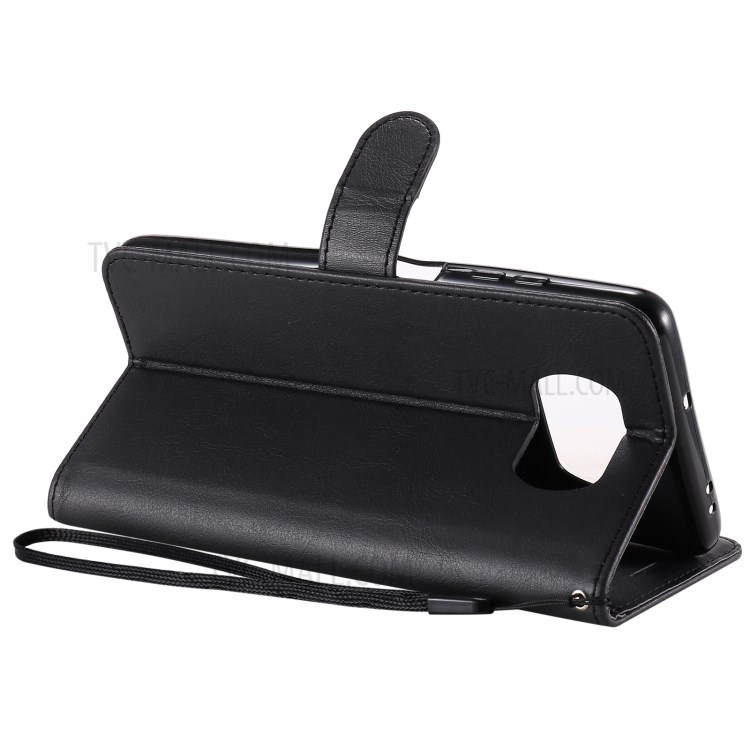 TPU + PU Leather Wallet Stand Case + Handy Strap for Xiaomi Poco X3/Poco X3 NFC - Black-7