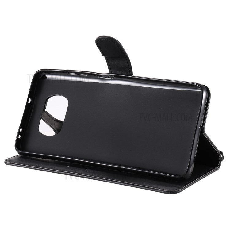 TPU + PU Leather Wallet Stand Case + Handy Strap for Xiaomi Poco X3/Poco X3 NFC - Black-8