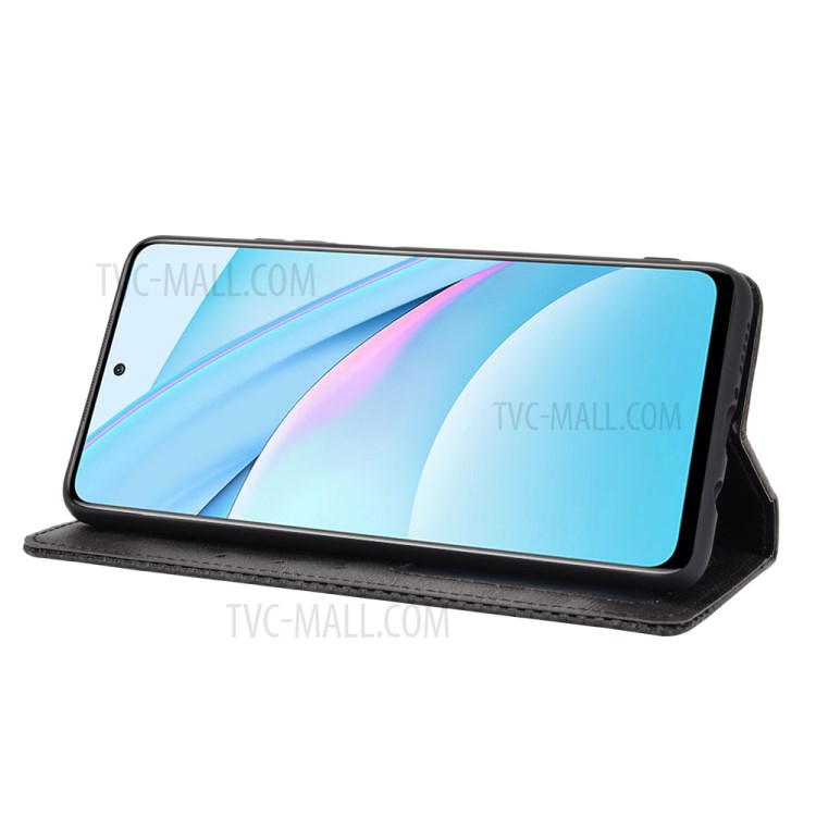 Vintage Style for Xiaomi Mi 10T Lite 5G Magnetic PU Leather Cover with Wallet Stand Phone Case - Black-5