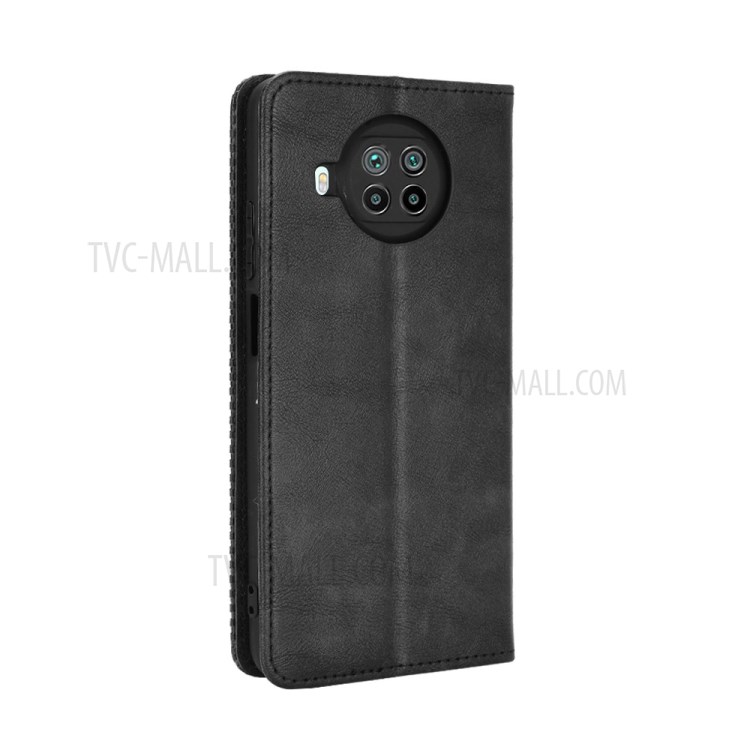 Vintage Style for Xiaomi Mi 10T Lite 5G Magnetic PU Leather Cover with Wallet Stand Phone Case - Black-6