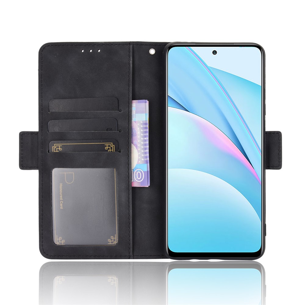 Leather Card Slots + Cash Pocket + Stand Phone Cover Shell for Xiaomi Mi 10T Lite 5G - Black-4