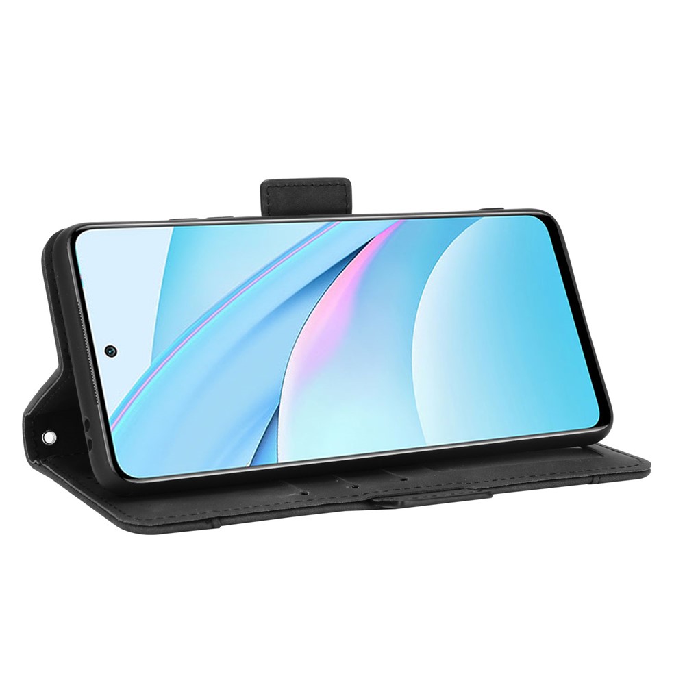 Leather Card Slots + Cash Pocket + Stand Phone Cover Shell for Xiaomi Mi 10T Lite 5G - Black-5