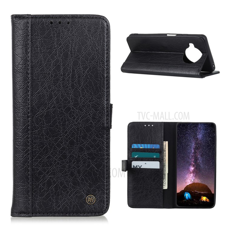 Rhino Texture Leather Wallet Stand Protective Case for Xiaomi Mi 10T Lite 5G - Black-1
