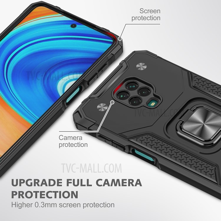 Kickstand Detachable 2-in-1 TPU + PC Cover with Metal Sheet for Xiaomi Redmi Note 9S/9 Pro/9 Pro Max - Black-2