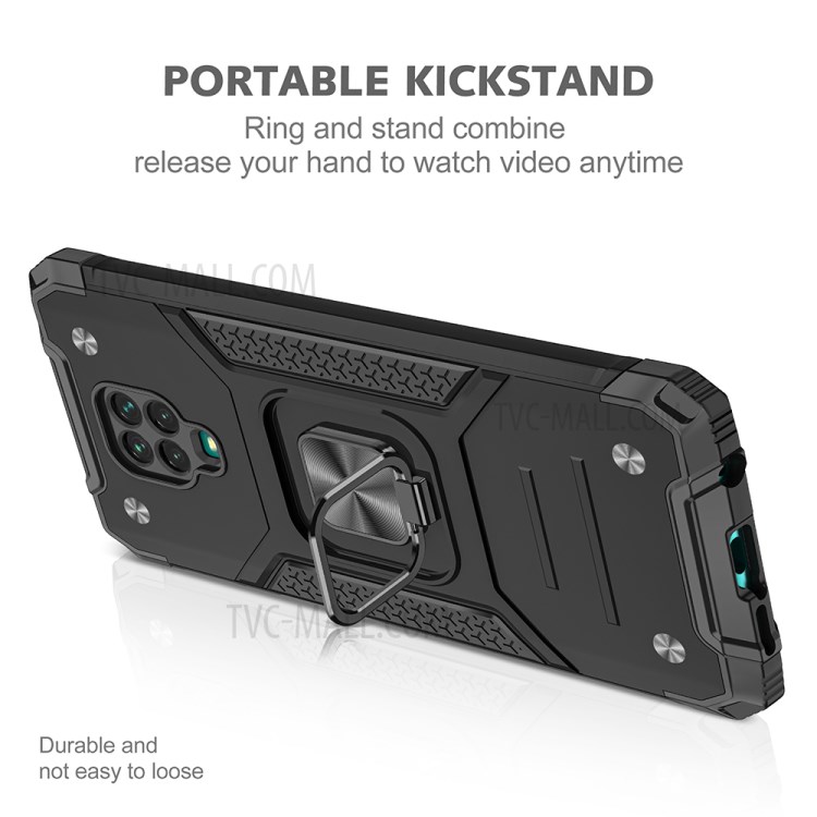 Kickstand Detachable 2-in-1 TPU + PC Cover with Metal Sheet for Xiaomi Redmi Note 9S/9 Pro/9 Pro Max - Black-4