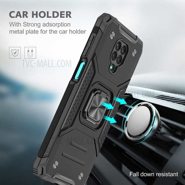 Kickstand Detachable 2-in-1 TPU + PC Cover with Metal Sheet for Xiaomi Redmi Note 9S/9 Pro/9 Pro Max - Black-6