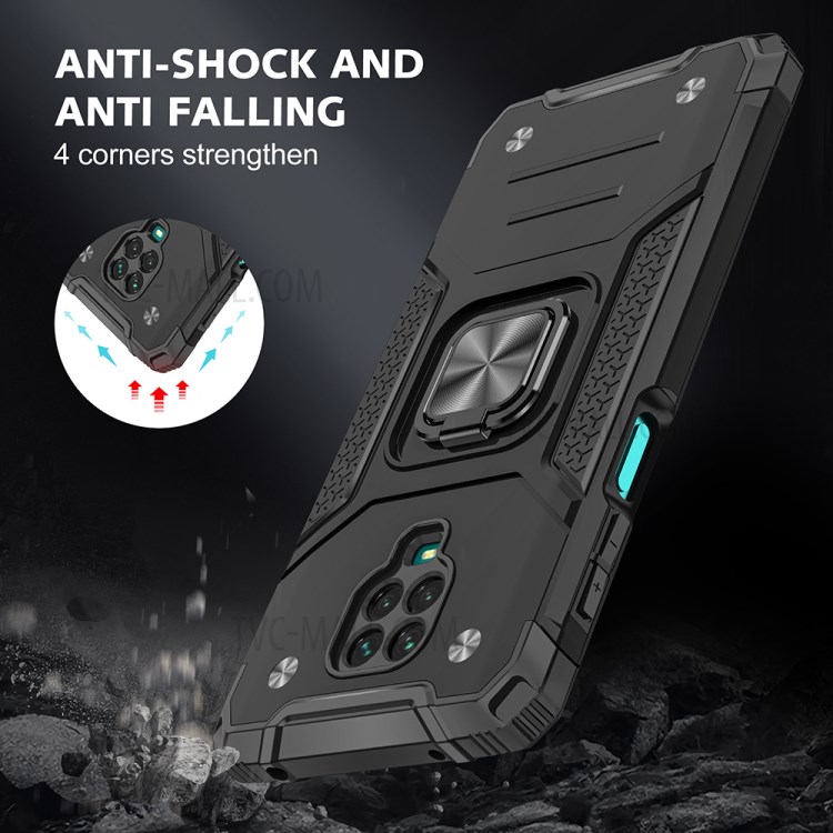 Kickstand Detachable 2-in-1 TPU + PC Cover with Metal Sheet for Xiaomi Redmi Note 9S/9 Pro/9 Pro Max - Black-7